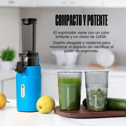 Exprimidor Ventray Mini Ginnie 60 RPM Compact Bleu Extraction Maximale