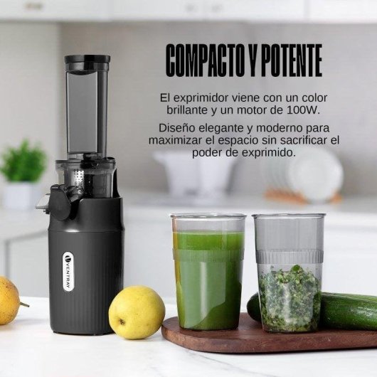 Exprimidor Ventray Mini Ginnie Compact 60 RPM Noir extraction maximale