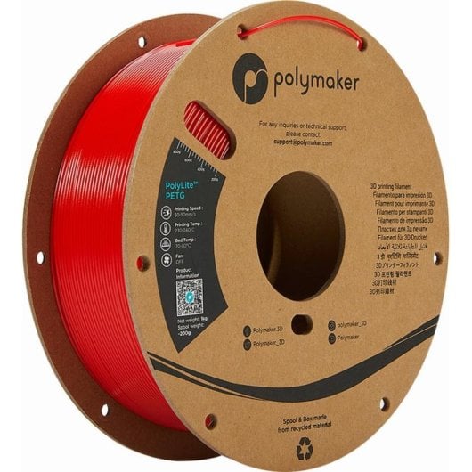 Filamento Polymaker PolyLite PETG PB01004 1,75 mm Vermelho Todo-o-Terreno