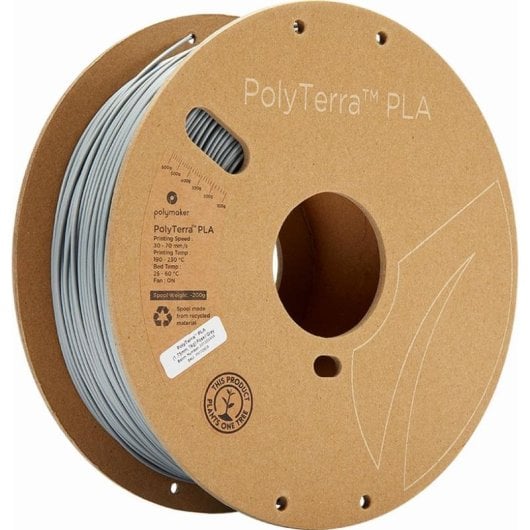 Filamento PLA Polymaker PolyTerra PM70824 1,75 mm Grigio Ecologico Rigido