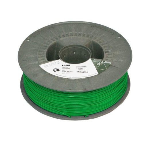 Smartfil Eco R-PETG Bobina de Filamento para Impresión 3D Alta Velocidad 1Kg 1.75mm Pure Green