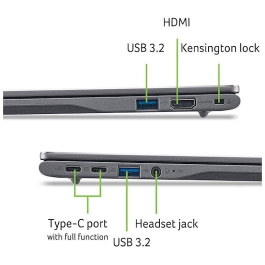 Portátil Acer Chromebook Plus 514 14" Intel Core 5 120U 16GB 128GB SSD Intel Graphics Chrome OS