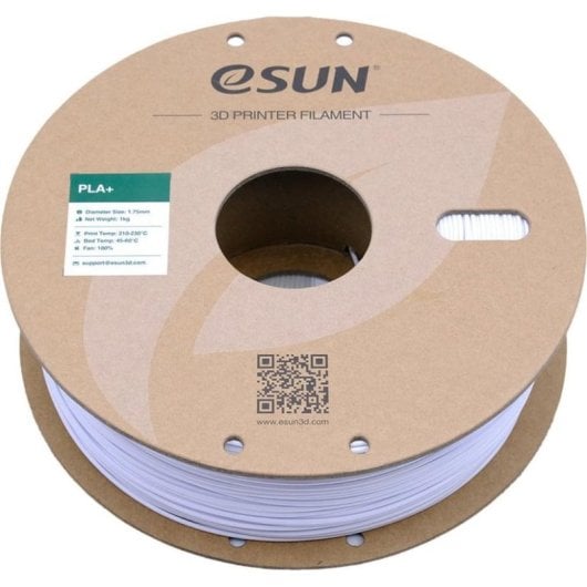 Filamento PLA+ eSUN PLA+175C-W1P1 Blanco 1,75 mm Bobina Alta Tenacidad