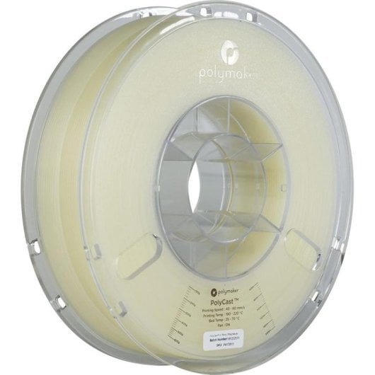 Filamento Castable Polymaker PJ03001 Natural 1,75 mm 750 g Fácil Fundição