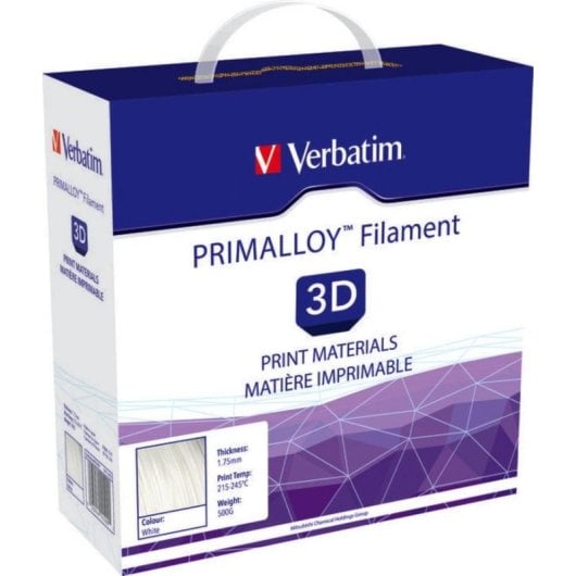 Filament TPE Primaloy Verbatim 055510 Blanc 1,75 mm Flexibilité Haute Précision