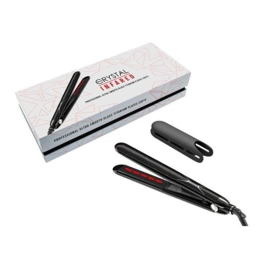 Prancha de Cabelo Cerâmica Turmalina By AGV Crystal Infrared 230ºC 10 Definições Desligar Automático Preto