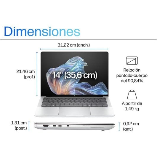 Portátil HP EliteBook X G1a 14" AMD Ryzen AI 7 PRO 360 32GB RAM 512GB SSD Radeon 880M Windows 11 Pro
