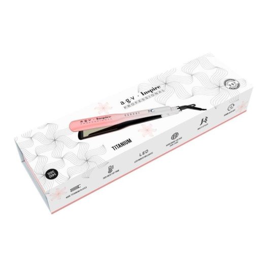 Plancha de pelo By AGV Inspire WD Rosa degradado titanio 35 mm control digital