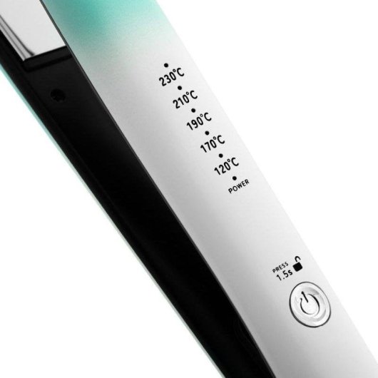 Prancha de Cabelo Titânio Cerâmica Profissional By AGV Inspire Ice Blue 230ºC 10 Definições Iónica Desligar Automático Azul