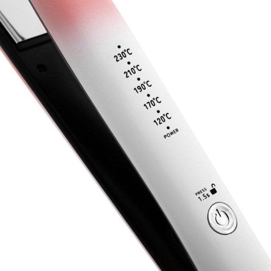 Prancha de Cabelo Titânio Profissional By AGV Inspire 230ºC 10 Definições Iónica Desligar Automático Rosa