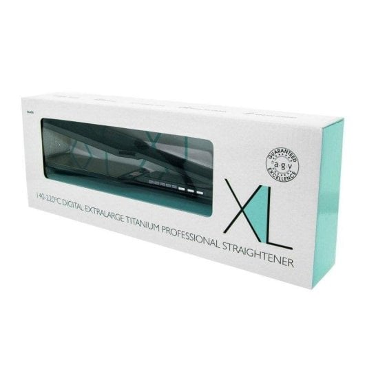 Prancha de Cabelo Profissional By AGV XL Negra 230ºC 10 Definições Placas Largas Turmalina Cerâmica Desligar Automático Preto