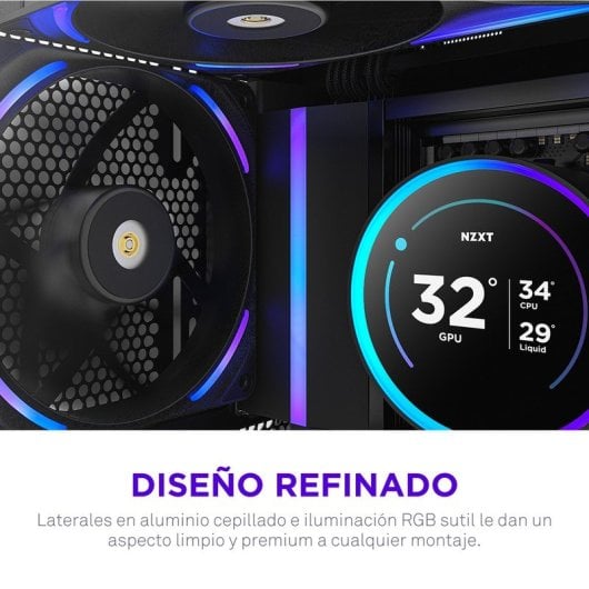 Ventilador suplementario NZXT F140X 140 mm 2400 RPM RGB con rodamiento FDB