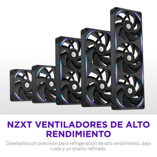 Ventilador suplementario NZXT F140X 140 mm 2400 RPM RGB con rodamiento FDB
