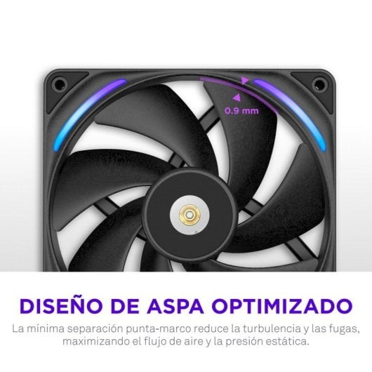 Ventilador suplementario NZXT F140X 140 mm 2400 RPM RGB con rodamiento FDB