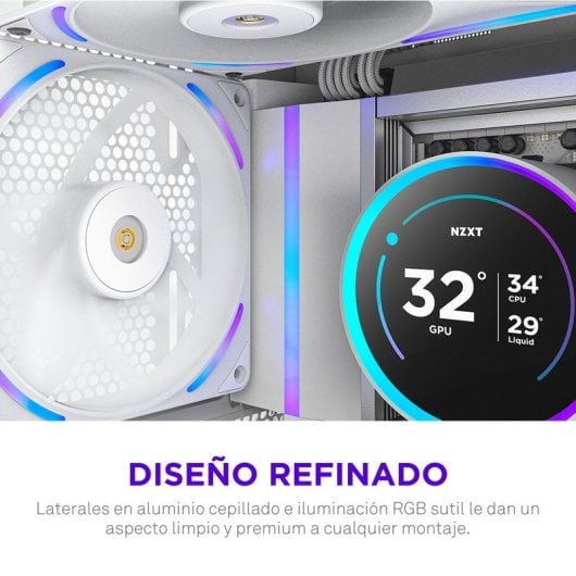 Ventilador suplementario NZXT F140X 140 mm 2400 RPM RGB PWM multicolor