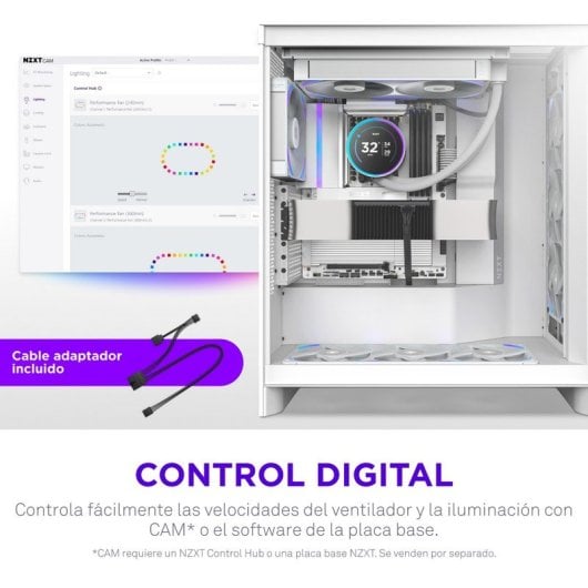 Ventilador suplementario NZXT F140X 140 mm 2400 RPM RGB PWM multicolor