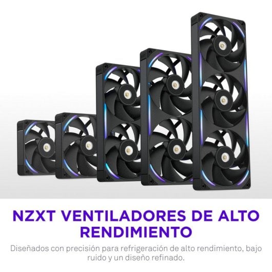 Ventilador suplementario NZXT F280X 280mm 2400RPM RGB doble 14cm PWM