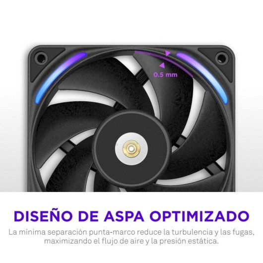 Ventilador suplementario NZXT F120X 120 mm 3100 RPM con iluminación LED RGB