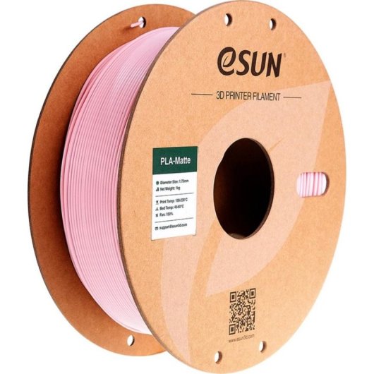 Filamento PLA eSUN PLA-Matte Rosa 1,75 mm Acabamento Mate Impressão Fácil
