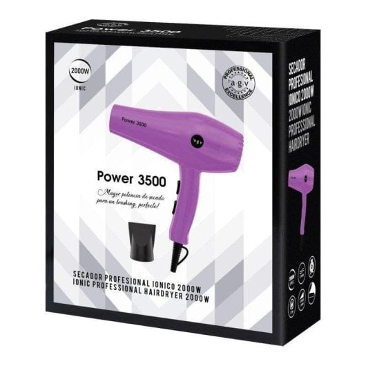 Secador de Cabelo Profissional By AGV Power 3500 2000W 3 Temperaturas 2 Velocidades Iónico Roxo