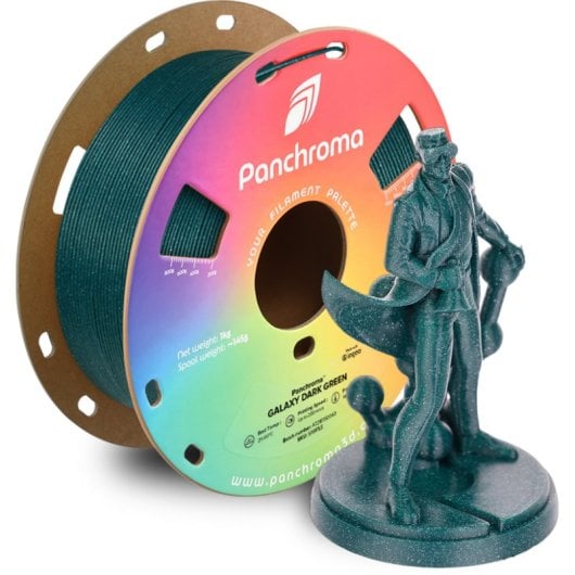 Filamento PLA Polymaker Panchroma Galaxy Verde 1,75 mm Partículas Alumínio Brilho
