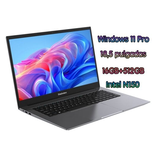 Blackview Acebook 10 16gb 512gb Ssd Windows 11 Pro Intel N150  Gráficos Intel  Pantalla 18,5" Wi-fi 6 Gris