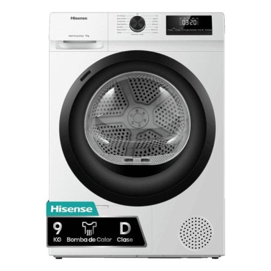 Secadora de bomba de calor Hisense DHQE900UWDC 9 kg Clase D antihuellas Allergy Care