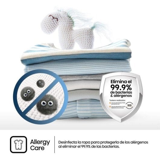 Secadora de bomba de calor Hisense DHQE900UWDC 9 kg Clase D antihuellas Allergy Care