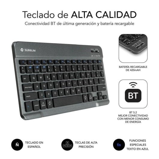 Custodia tablet Subblim KeyTab Pro Galaxy Tab A11+ 11" Bluetooth 5.2 QWERTY ES Pen Slot