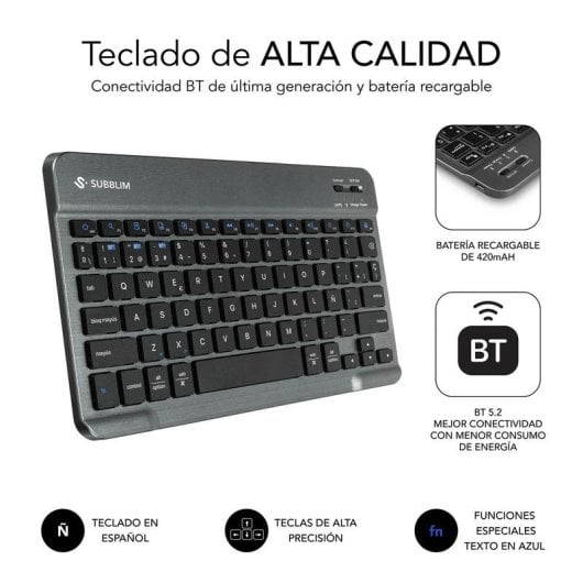 Custodia tablet Subblim KeyTab Pro Galaxy Tab A11+ 11" Bluetooth 5.2 QWERTY ES Pen Slot