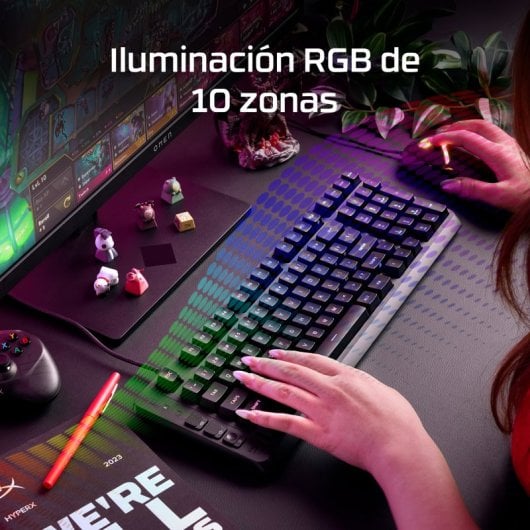 Teclado HyperX Eve 1800 de membrana compacto Layout ES iluminación RGB y teclas multimedia