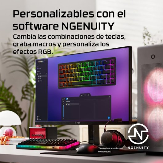 HyperX Alloy Origins 2 65% Teclado mecánico compacto hot-swappable RGB switch red Layout ES