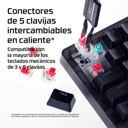 HyperX Alloy Origins 2 65% Teclado mecánico compacto hot-swappable RGB switch red Layout ES