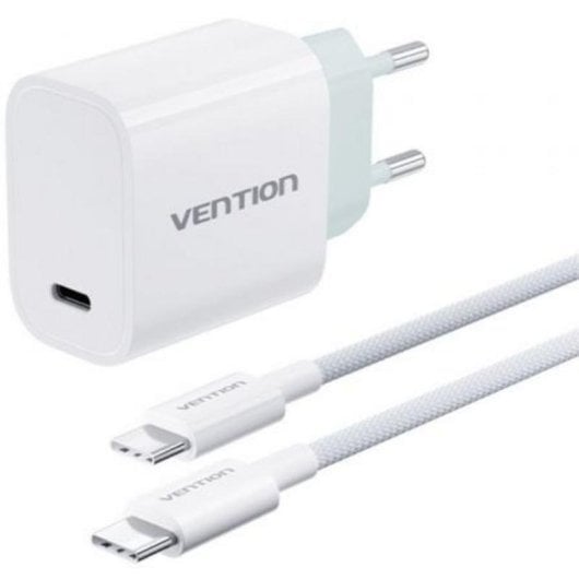 Carregador de Parede Vention G13W0-EU USB-C 30W com Cabo 1m 3A Branco