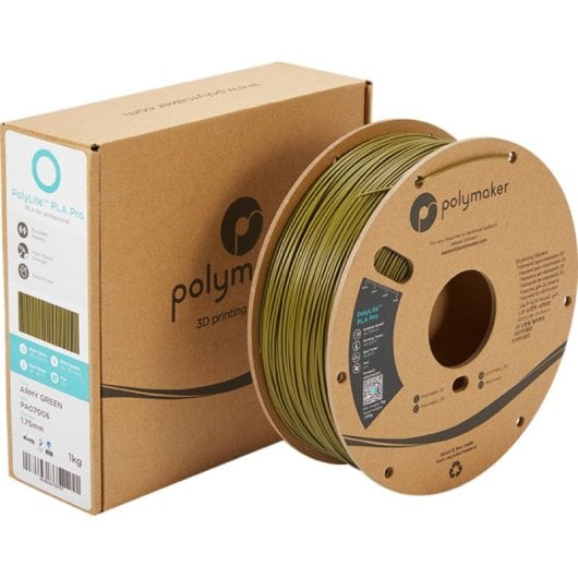 Filamento PLA Polymaker PolyLite PLA PRO Verde 1,75 mm Alta Resistenza AMS