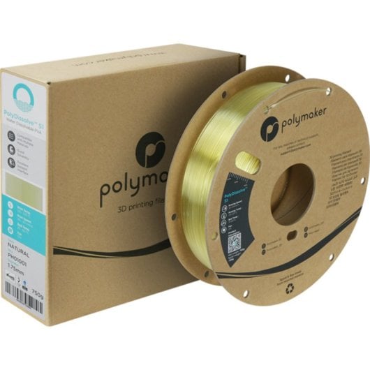 Filamento PVA Polymaker PolyDissolve S1 Natural 1,75 mm Solúvel em Água