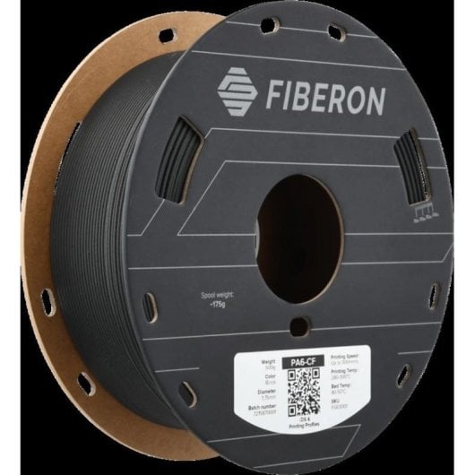 Filament PA6-CF20 Polymaker Fiberon FG03001 Noir 1,75 mm Ultra Résistant