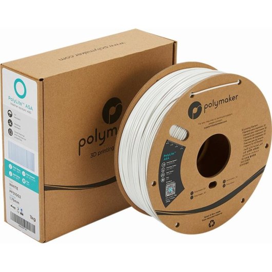 Filamento ASA Polymaker PolyLite PF01002 Blanco 1,75 mm Alta Resistencia UV y Calor