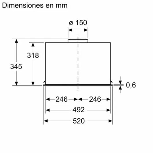 Campana extractora Balay 3BF356EX Recirculación/Conducción 52cm LEDs filtros inox
