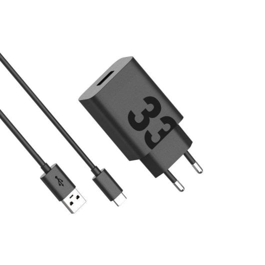 Cargador Motorola TurboPower 33W USB-A Carga Rápida con Cable USB-C 1m Negro