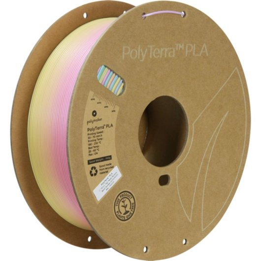 Filamento PLA Polymaker PolyTerra Gradient Multicolor 1,75 mm Acabado Mate Fácil Impresión