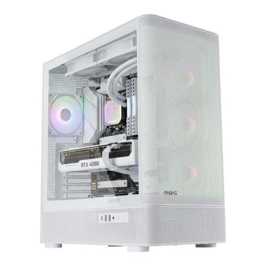 Carcasa ATX Abysm Danube Sava H500 II Air Blanca 4 Ventiladores ARGB Cristal Templado