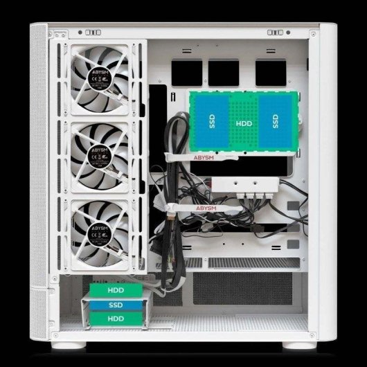 Carcasa ATX Abysm Danube Sava H500 II Air Blanca 4 Ventiladores ARGB Cristal Templado