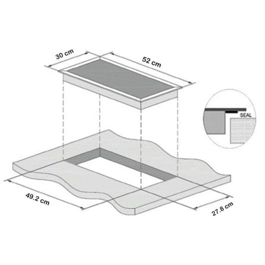 Placa vitrocerámica SIXHOME SXHPV30N 30 cm 2 zonas control táctil 9 niveles