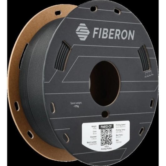 Filament PA612-CF15 Polymaker Fiberon FG07001 Schwarz 1,75 mm Warp Free