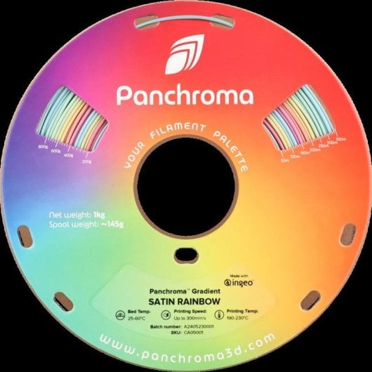 Filamento PLA Polymaker Panchroma CA05001 Rainbow Satinado 1,75 mm Multicolor