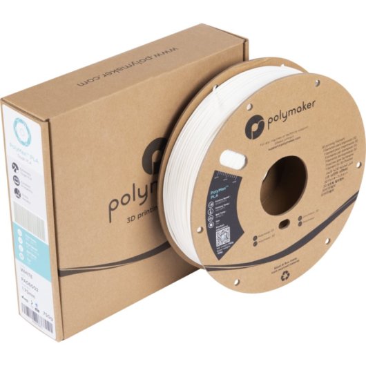 Filamento PLA Polymaker PolyMax PA06002 Bianco 1,75 mm Jam-Free Alta Resistenza