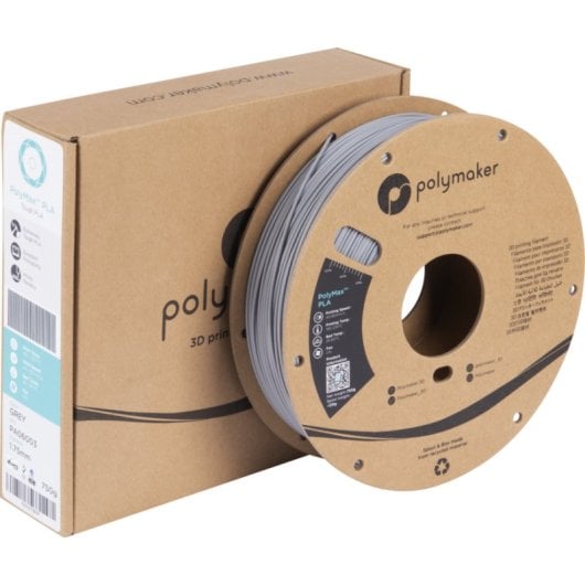 Filamento PLA Polymaker PolyMax PA06003 Grigio/Silver 1,75 mm Jam-Free Alta Resistenza