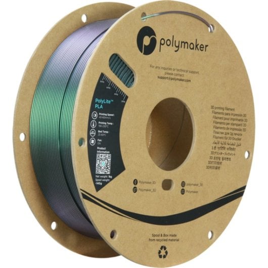 Filamento PLA Polymaker PolyLite Starlight Special 1,75 mm Cambio Colore Facilità di Stampa