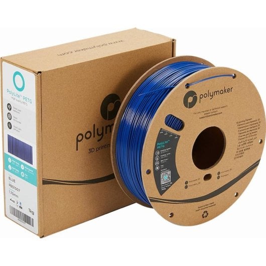 Filamento PETG Polymaker PolyLite PB01007 Azul 1,75 mm Transparente Fácil Impressão